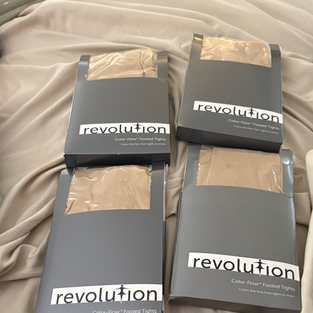 Revolution Footed Tights in Nude Beige - Pack of 4